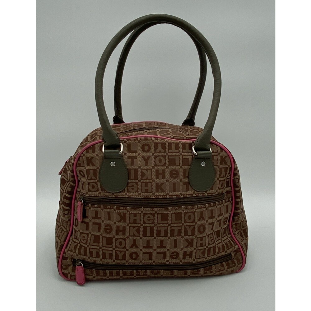 Hello Kitty Brown Satchel Carry On Bag Travel Tote Sanrio - Picture 5 of 16